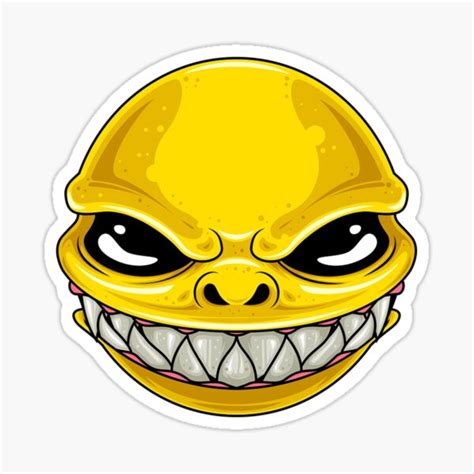 "Evil Smiley Face Emoji " Sticker for Sale by bcv122 | Redbubble