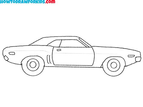 How to Draw a Dodge Challenger - Easy Drawing Tutorial For Kids