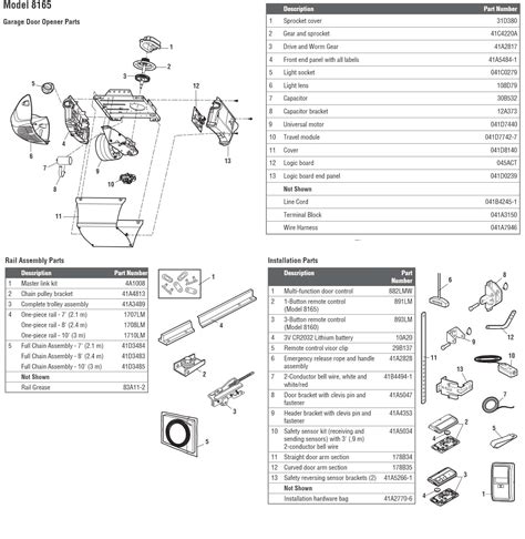 Liftmaster Garage Door Opener Parts List | Reviewmotors.co