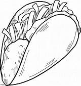 Taco Printable coloring Page sketch template