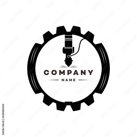 Set of Laser Cutting Machine Logo Design Icon Vector Illustration, CNC ...