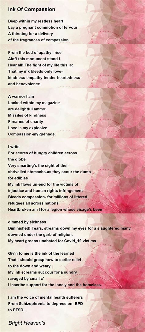 Ink Of Compassion - Ink Of Compassion Poem by Bright Heaven's