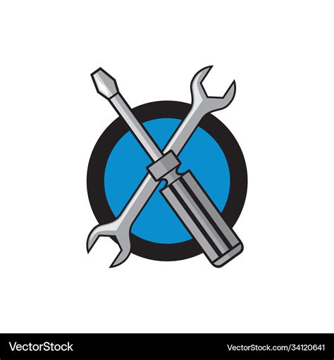 Wrench and screwdriver logo design Royalty Free Vector Image