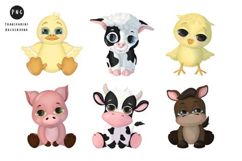 Baby Farm Animals Clipart, PNG Transparent Background | lupon.gov.ph