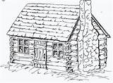 Old Log Cabins Coloring Pages Sketch Page sketch template