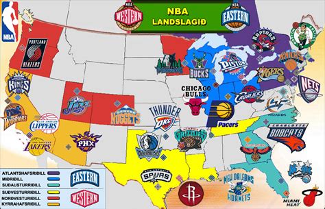 NBA Team Logos Map