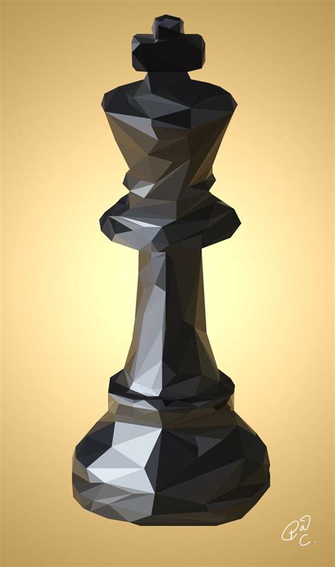 King (Chess Piece) Polygon | Chess pieces, Chess king, Chess