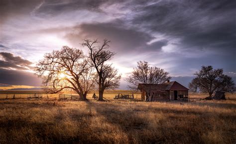 Download Ruin Sunset Ranch Man Made Building HD Wallpaper by Scott Book