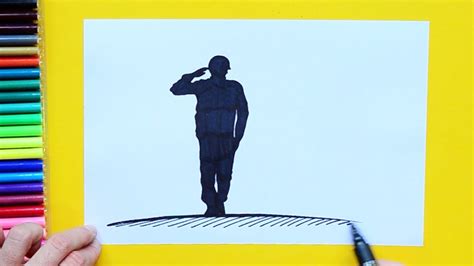 How to draw National Day - Soldier Saluting - YouTube