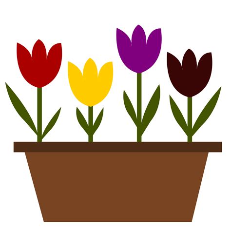 Tulips In Flower Pot Clip Art Image - ClipSafari