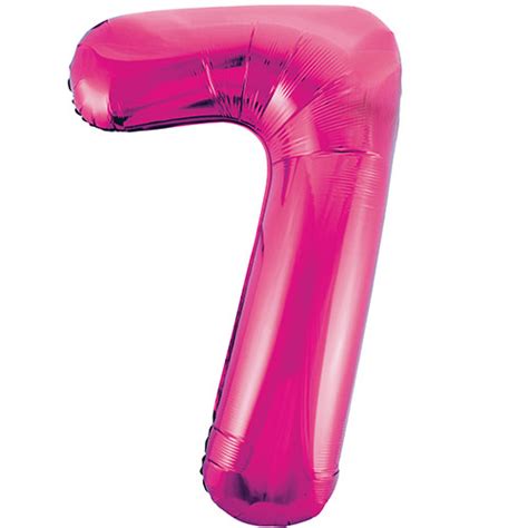 Pink Number 7 Helium Foil Giant Balloon 86cm / 34 in | Partyrama