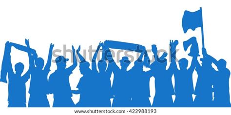 Silhouette Blue Cheering Fans Stock Illustration 422988193