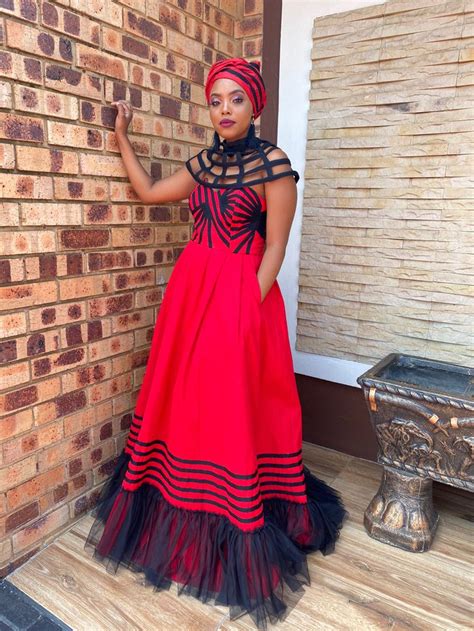 Red Xhosa wedding dress