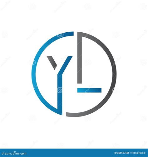 YL Logo Design Vector Template. Initial Circle Letter YL Vector ...