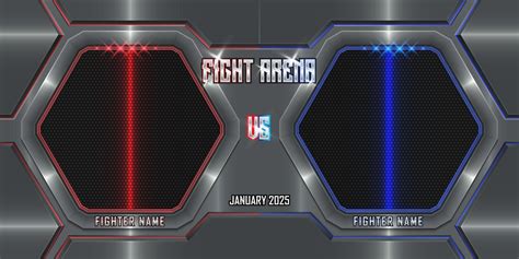 Realistic fighting arena 3d poster with modern metallic logo 10814648 ...