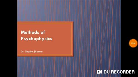 Methods of Psychophysics-Constant Stimuli Method_1 | Psychology | BA 1st year | Dr. Shailja ...