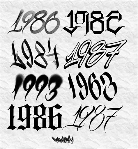 Cool Number Fonts For Tattoos