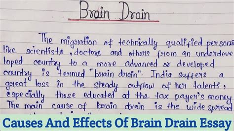 Causes And Effects Of Brain Drain Essay | Effects Of Brain Drain Paragraph | Brain Drain Essay ...