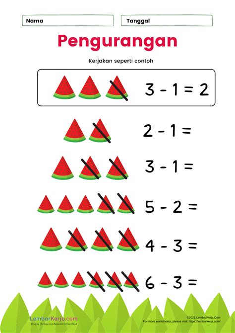 Soal Pengurangan Kelas 1 Dengan Gambar - Riset