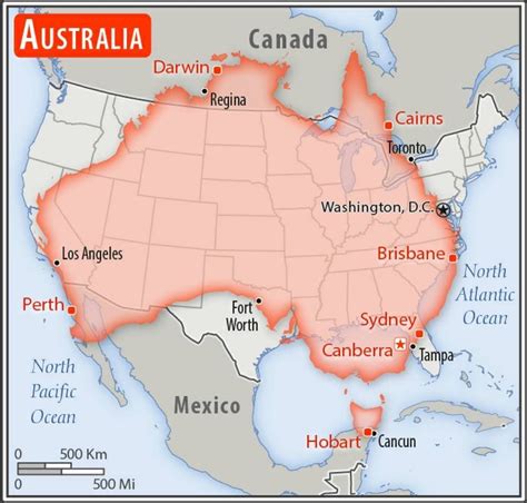 Size Comparison between Australia and the United States | Map, Australia, Australia facts