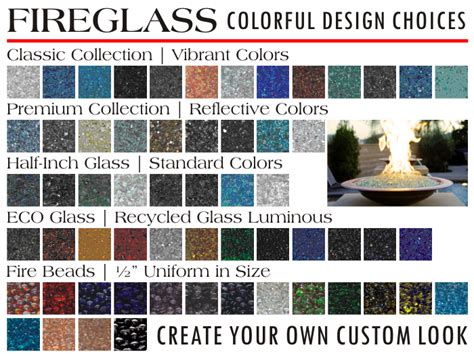 Color Chart for Fire Glass, pick yours! | Fire glass, Glass fireplace ...