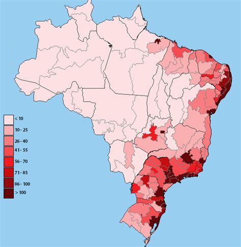 Population Density Map Of Brazil - Wisconsin Us Map