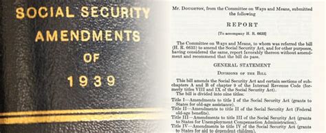 Social Security Act: 1939 Amendments - information for practice