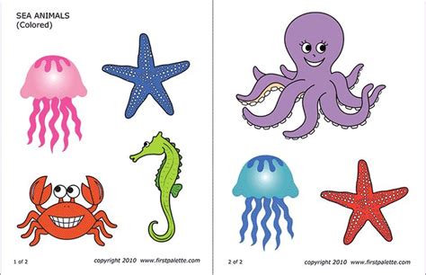 Sea Animals | Free Printable Templates & Coloring Pages | FirstPalette ...