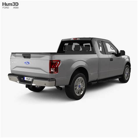 Ford F-150 Super Cab XL with HQ interior and engine 2017 3D model - Download Pickup on 3DModels.org