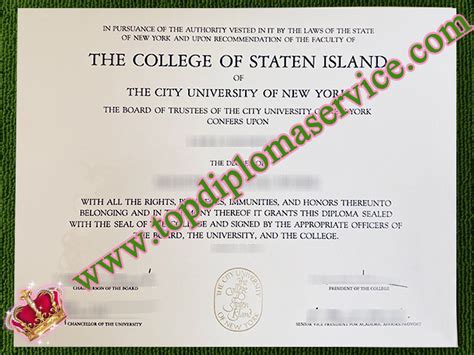 Easy guide to order a fake College of Staten Island diploma