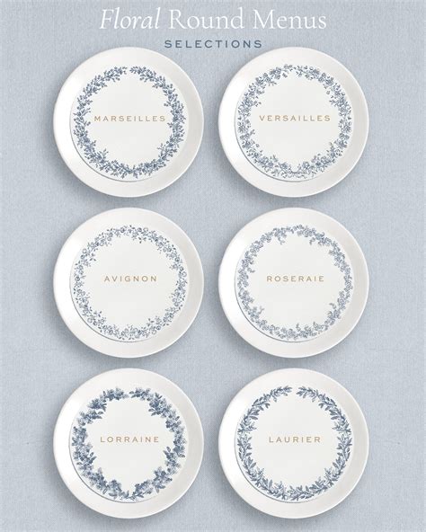 Round Dinner Menus – Empress Stationery