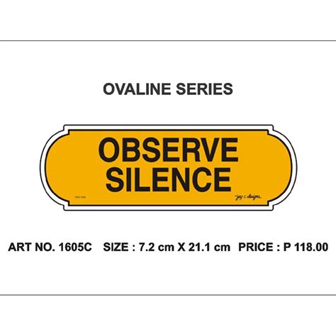 Acrylic Sign Observe Silence Signage 1605 | Shopee Philippines