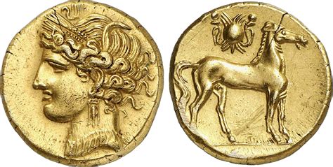 Carthaginian trihemistater. Electrum, 10.86 g, Carthage (?), 255-241 BC ...