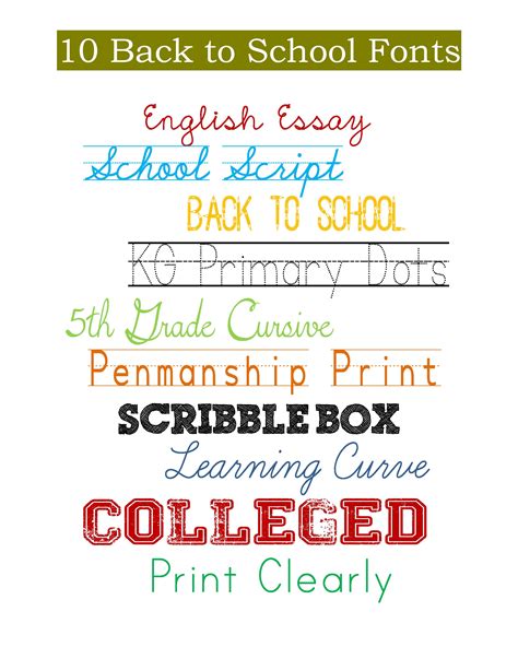 10 Back to School Free Fonts - My Craftily Ever After