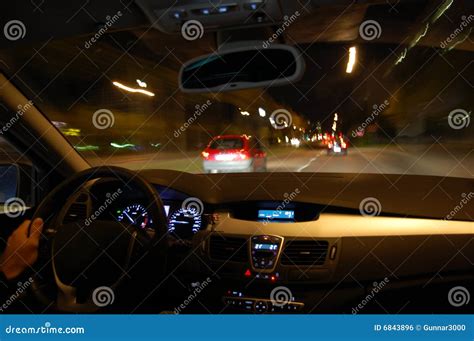 Night Drive with Car in Motion Stock Photo - Image of blur, light: 6843896