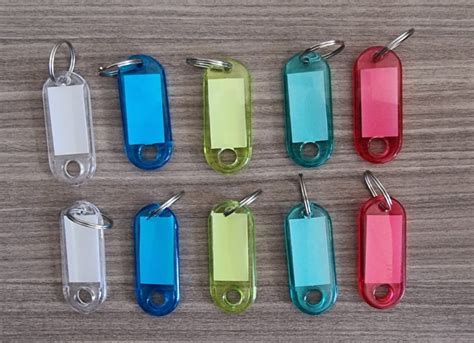 Transparent Plastic Label Key Tags Keychain (10 quantity), Hobbies ...