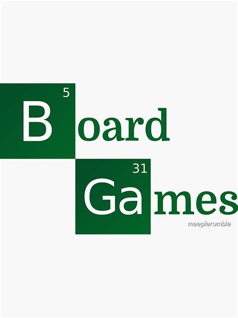 "Breaking board games bad" Sticker for Sale by meeplerumble | Redbubble