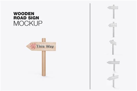 Set Wooden Direction Sign Mockup, Graphic Templates - Envato Elements