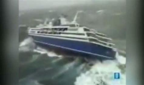 WATCH: Horrifying moment cruise ship battered by waves turns on its ...