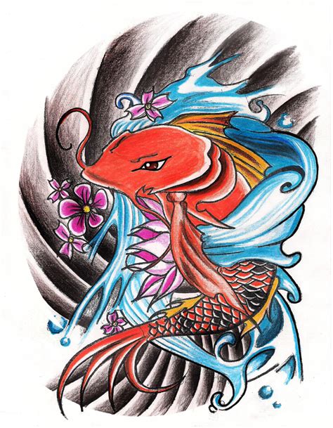 Orange Koi Fish Tattoo Design by will4rts on DeviantArt