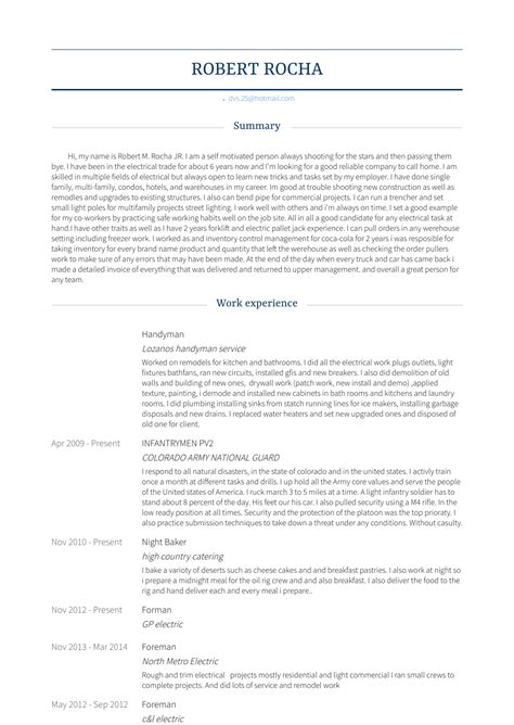 Handyman Resume Template