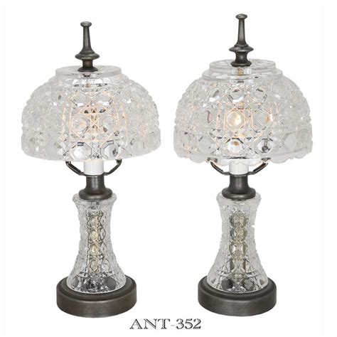 Pair of Small Petite Vintage Glass Table Lamps Bedroom Nightlights (ANT-352) For Sale | Antiques ...