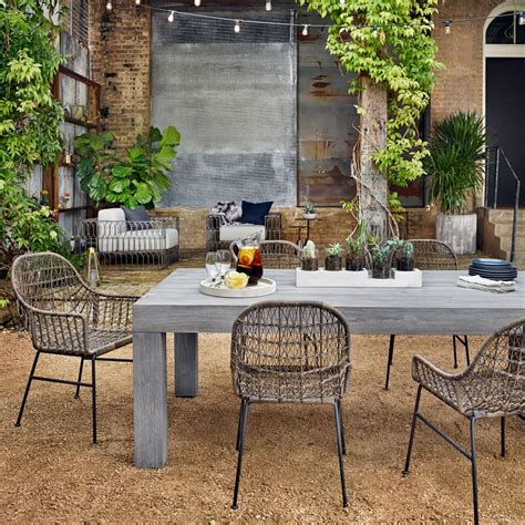 Modern Teak Outdoor Rectangle Dining Table (87") | West Elm