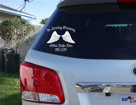 In Loving Memory Car Window Decal With Angel Wings Car - Etsy