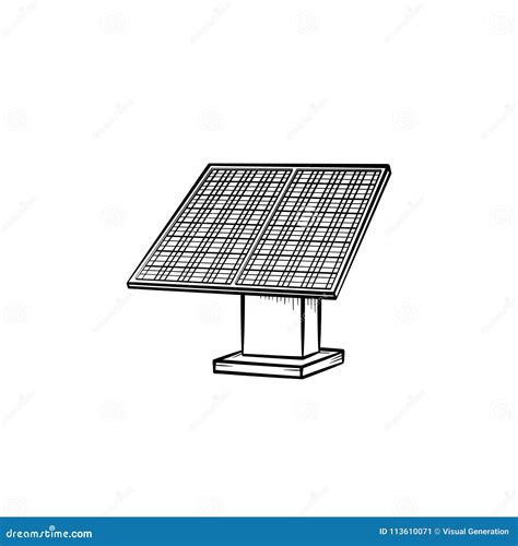 Solar Panel Hand Drawn Sketch Icon. Stock Vector - Illustration of drawing, industry: 113610071