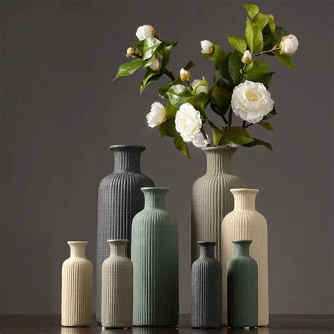 Luxury Modern Minimalist Ceramic Vase Fashion Flower Arrangement Home Decoration Living Room ...