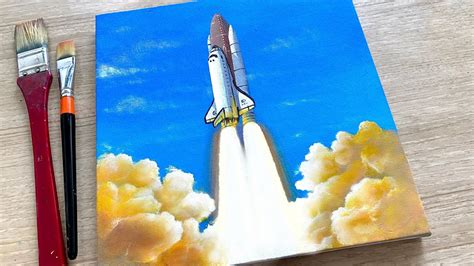 How to Paint Spaceship / Into space Acrylic Painting / Daily Challenge ...