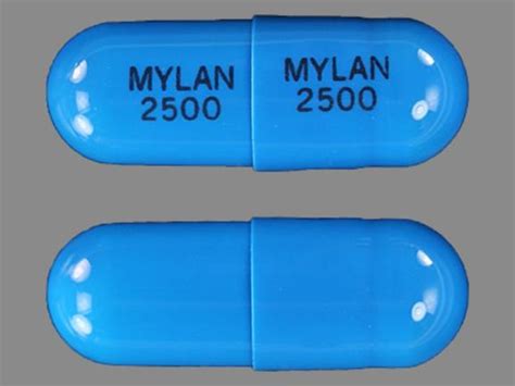 MYLAN 2500 MYLAN 2500 Pill Blue Capsule/Oblong - Pill Identifier