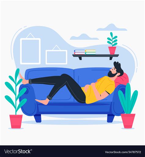 Person relaxing at home free Royalty Free Vector Image