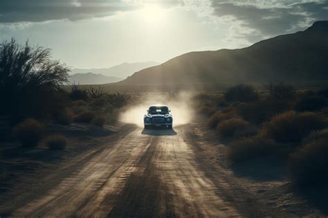 Premium AI Image | Aerial view of a car on the road